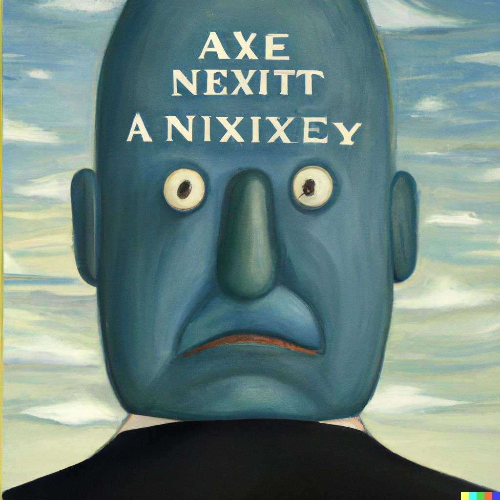 a representation of anxiety, painting by Rene Magritte